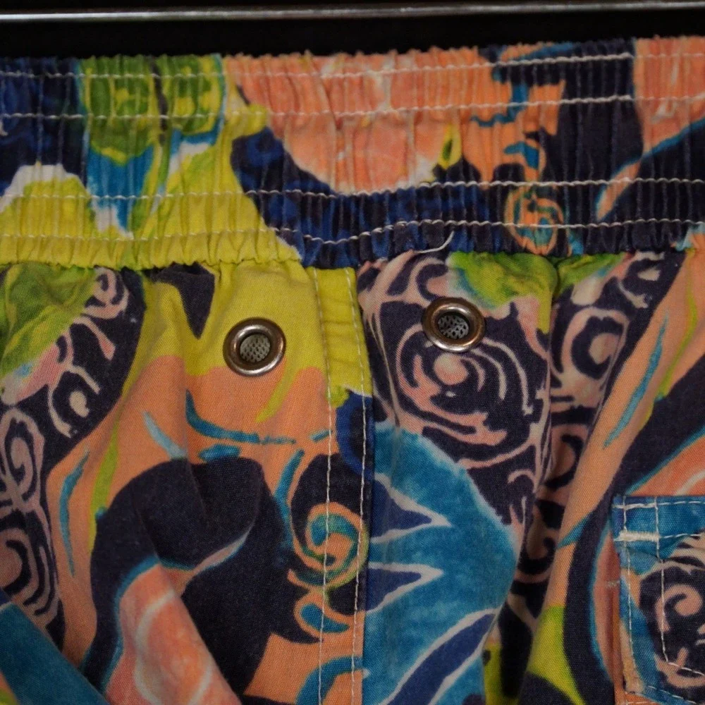 Polo‎ Ralph Lauren Swim Shorts Mens L Multi Color Tropical Floral Cotton/Nylon